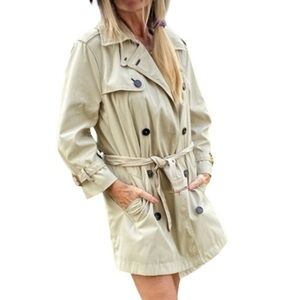 Cole Haan Double Breasted Trench Coat.